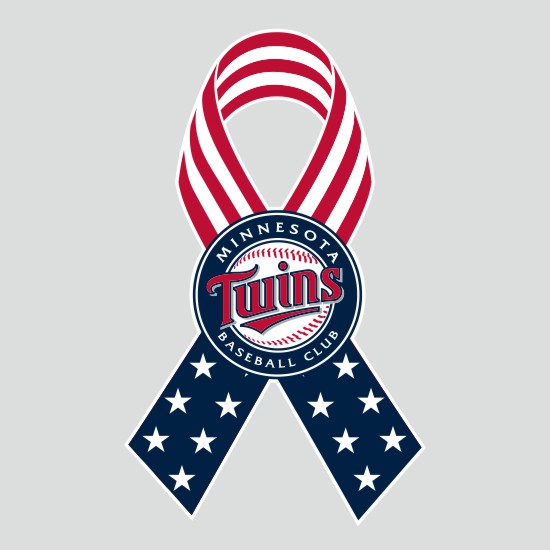 Minnesota Twins Ribbon American Flag logo iron on paper